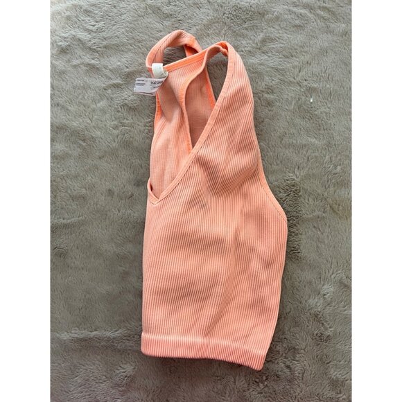 Free People Movement Peach Ribbed Racerback Sports Bra - Size S - Picture 7 of 7